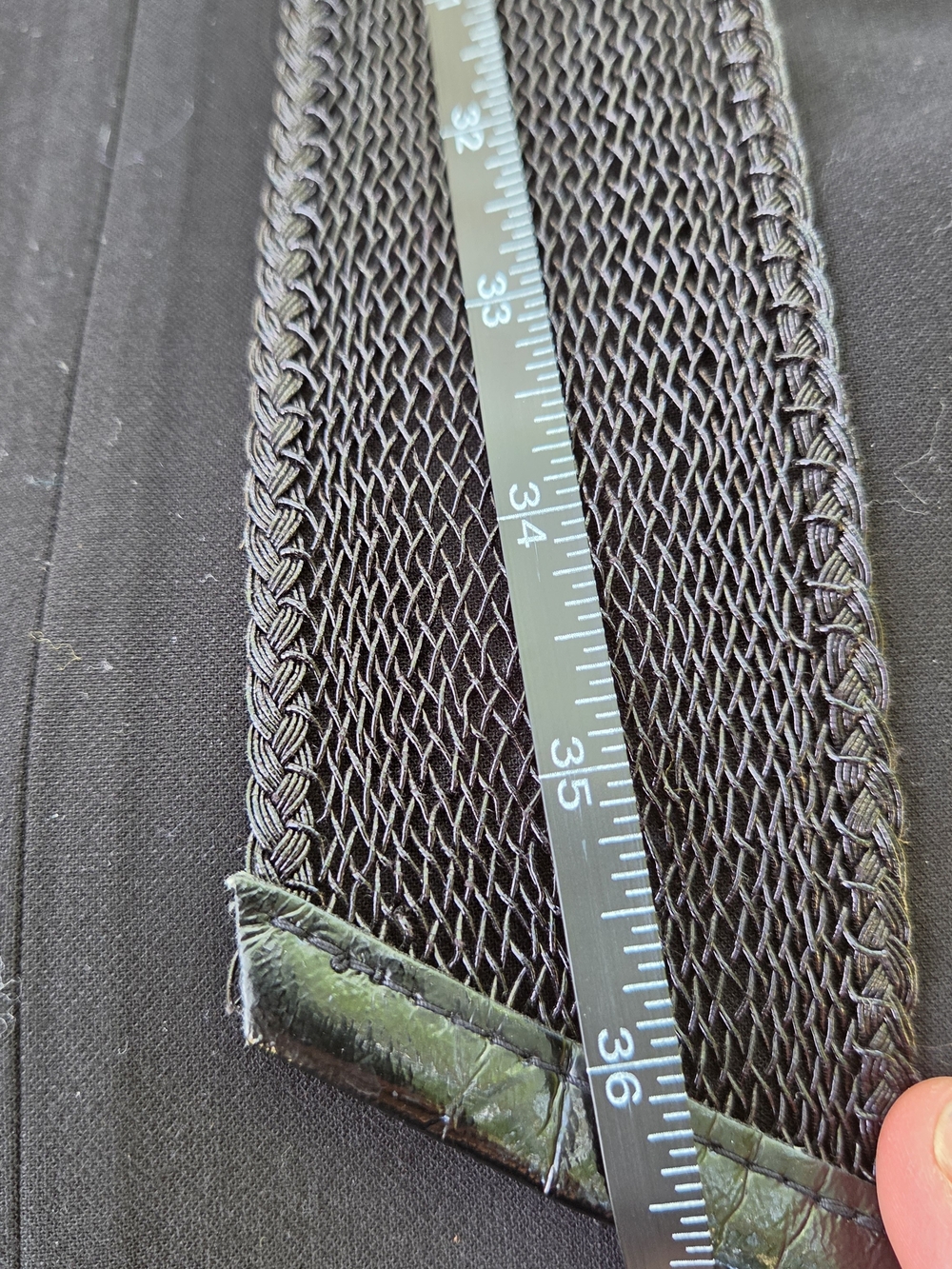 Black Mesh Ring Buckle Waist Belt - Picture 3 of 4